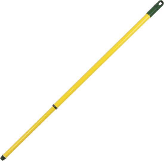 Kunststof straatbezem/buitenbezem elaston 40 cm met metalen telescoopsteel geel 80 - 130 cm - Harde buitenbezems van Sorbo — afbeelding 3