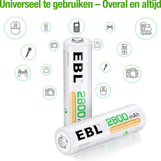 Buddi Oplaadbare AA Batterijen 2.800 mAh 1.2V 24 Stuks