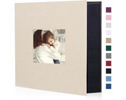 Fotoalbum 10 x 15, 1000 linnen album slip in grote capaciteit voor familie, trouwdag, album, boek, 1000 horizontale en verticale foto's van 10 x 15 cm, beige