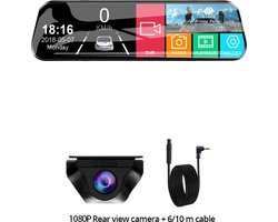 Tumex - Dashcam voor Auto - Dashcam - 10" Touchscreen - 170° Groothoeklens - Nachtzicht - Inclusief Waterproof Achteruitkijkcamera