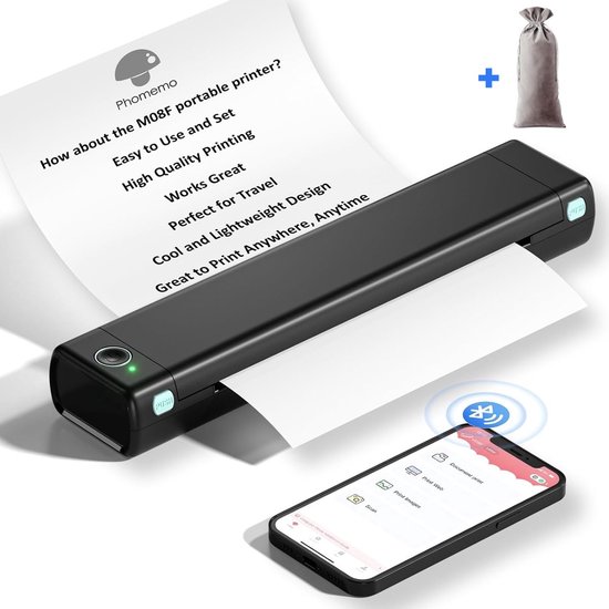 ASprink Mobiler Drucker A4 für Unterweg, Thermodrucker A4 M832 Tragbarer Drucker Nur Thermopapier, 300DPI Reisedrucker, Kompatibel mit Android und iOS - Schwarz ASprink Mobiler Drucker A4 für Unterweg, Thermodrucker A4 M832 Tragbarer Drucker Nur Thermopapier, 300DPI Reisedrucker, Kompatibel mit Android und iOS - Schwarz