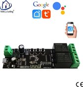 WiFi universele schakelaar 2 kanaals met bediening via APP en kan werken met spraakgestuurde apps. T-2019