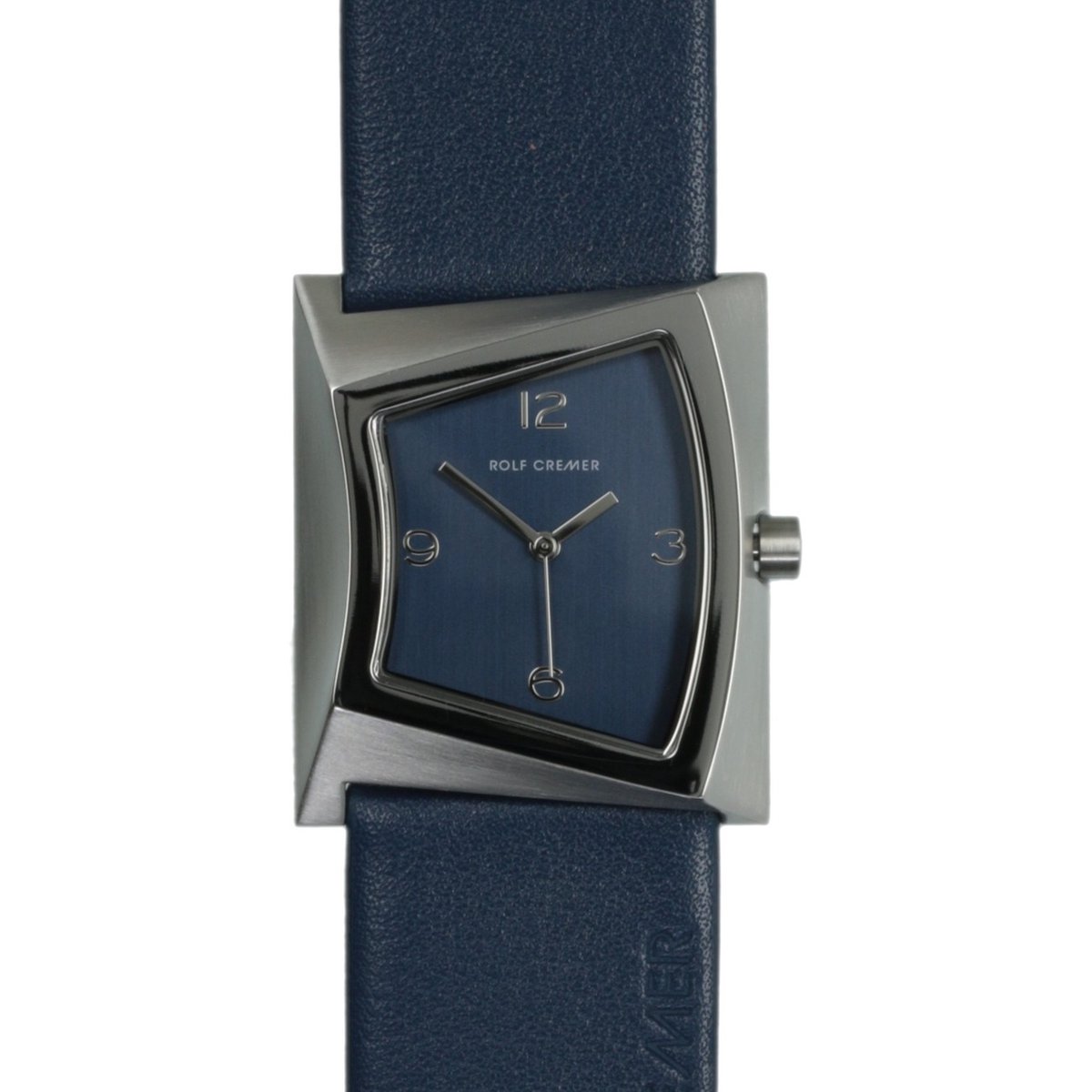 Rolf Cremer Zoom 506306 - horloge - dames - blauw - zilverkleur - kalfsleer - cadeautip