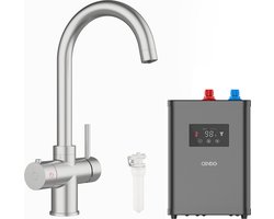 CENDO KWK3-1RBN-3PAK - Kokend Waterkraan - RVS - Rond - Alles in 1 Pakket