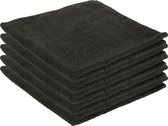 Microvezeldoeken - 5x - zwart - 40 x 40 cm - schoonmaakdoeken - dweiltjes - microvezeldoekjes - Huishouddoekjes - vaatdoekjes