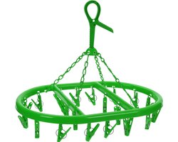 Droogcarrousel/droogmolen groen met 20 knijpers 33 x 50 cm - Droogrek/Droogmolen/Wasrekje