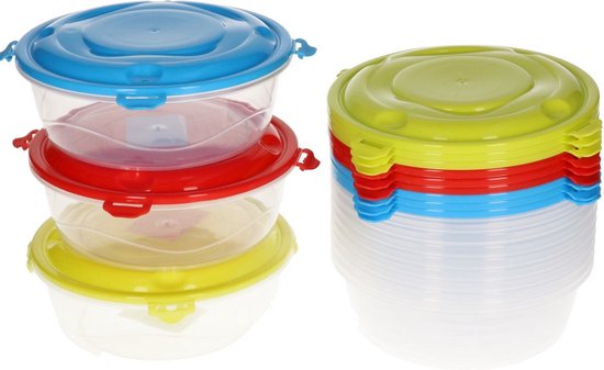 12x Contenant pour bouillon / nourriture 0,5 litre plastique transparent / plastique - Moscou - Contenant alimentaire hermétique / hermétique - Mealprep - Conserver les repas