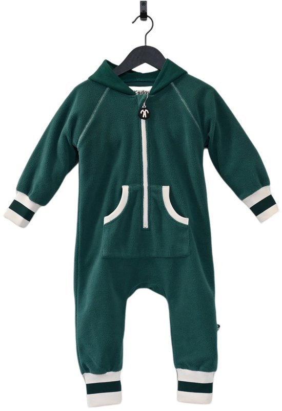 Ducksday - Combinaison polaire - Onesie pour enfant - unisexe - Vert foncé - taille 80/86