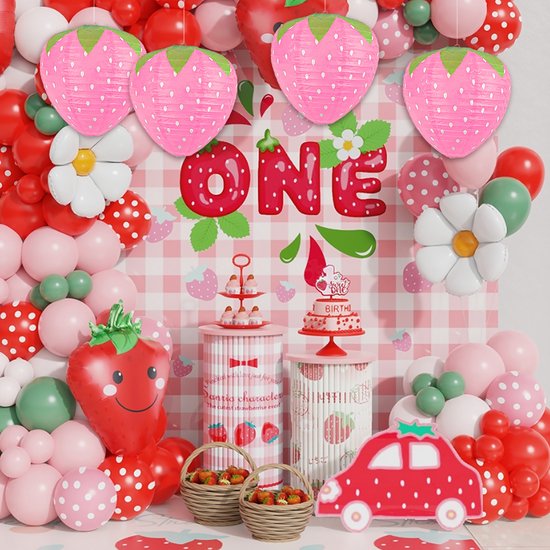 Lampion - Sint Maarten - Lampionstokje - Lichtje - Aardbei - Treklampion - Papier - Kind - Roze - Versiering - 1 Stuk van BTH — afbeelding 4