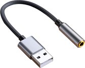 Garpex® USB-A Naar 3.5 mm AUX Audio-Adapter - Externe USB (3D) Geluidskaart - Sound Card - USB 5.1