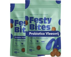 FestyBites Probiotica Hond Vleesvrij – Hondensupplement bij gevoelige maag & onrustige spijsvertering – 120 stuks
