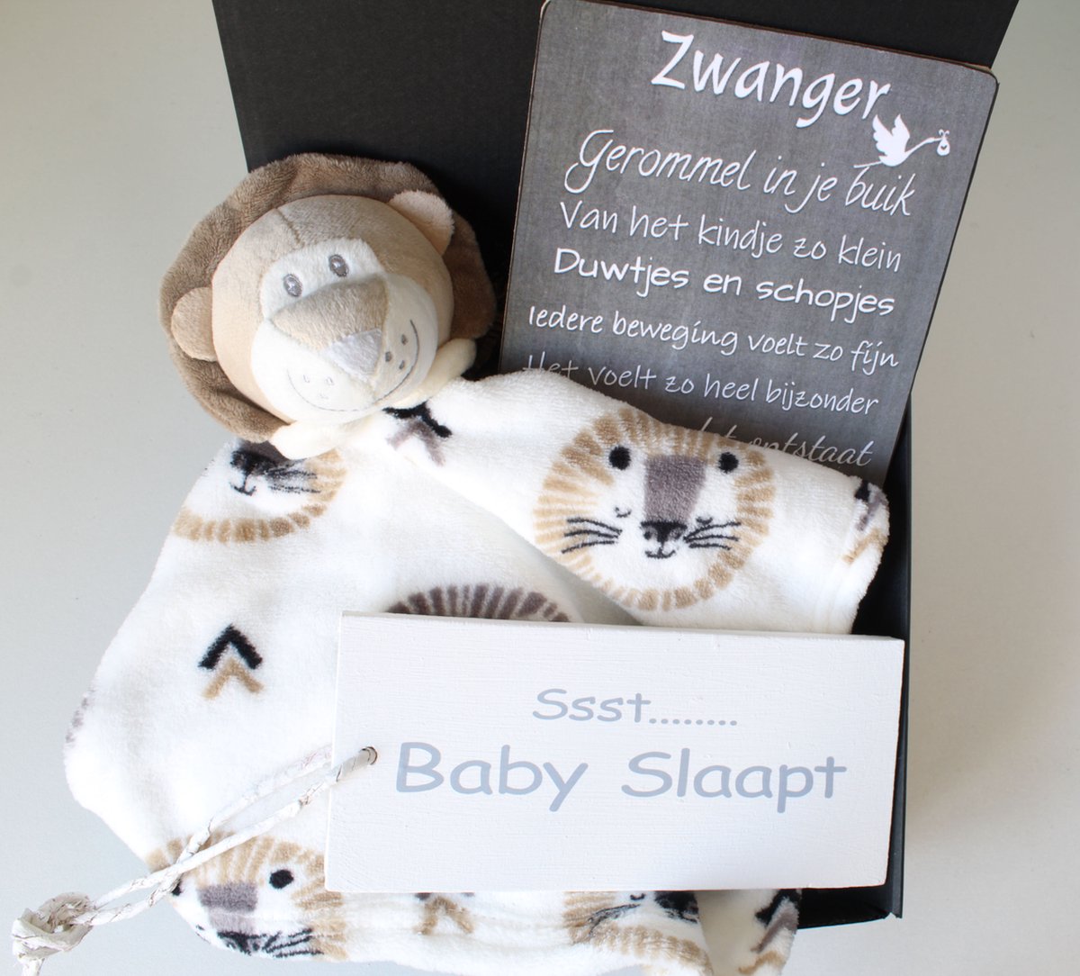 Goedkoopste Minibox Knuffeldoek Lion - cadeau baby - cadeau zwangerschap - knuffeldoek - geschenk baby