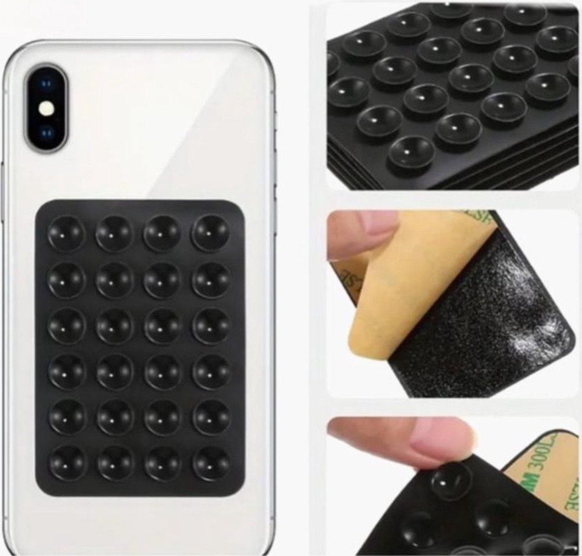 8 stuks siliconen zuignap telefoonhoes met noppenhouder en lijm 8 stuks siliconen zuignap telefoonhoes met noppenhouder en lijm