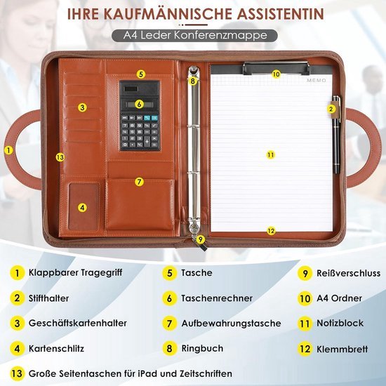 A4 Conferentiemap met Ritssluiting en Schrijfblok | De