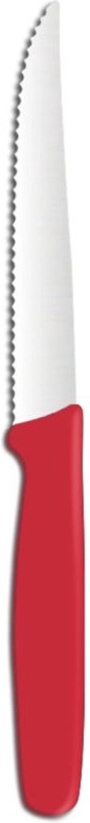 HENDI Tomatenmes – Gekarteld Lemmet – Rood – 214 mm – Comfortabel Handvat – Vaatwasmachinebestendig