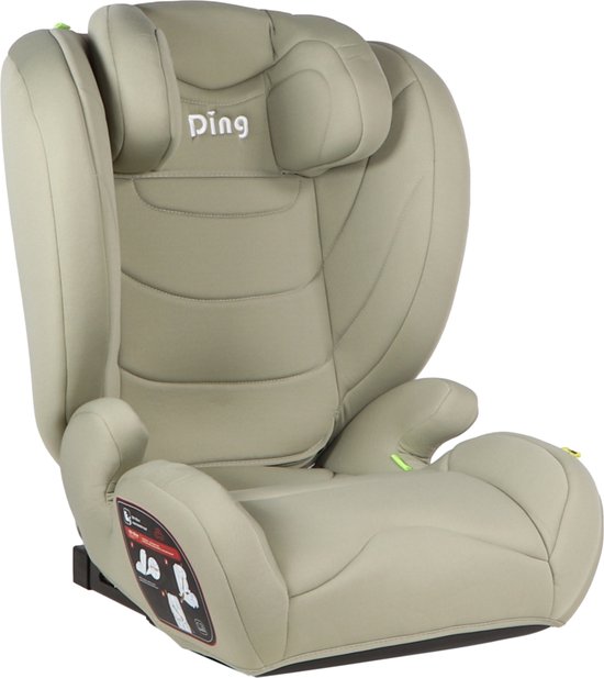 Foto: Ding owen autostoel olive green isofix en autogordel autostoel i size vanaf 100 tot 150cm 3 tot 12 jaar