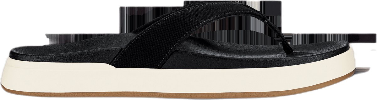 Olukai NU'APIO V (BLACK/BLACK) 40 - Dames leren slippers - Black/Black