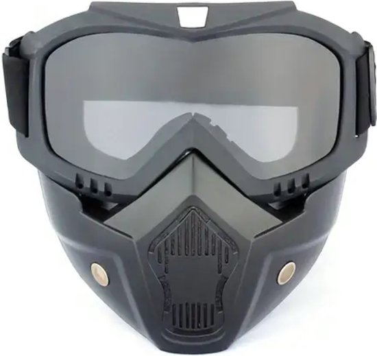 Bovista Airsoft Masker - Paintball - Mask - Tactical Helmet - Helm - Zwart - Zwart Vizier