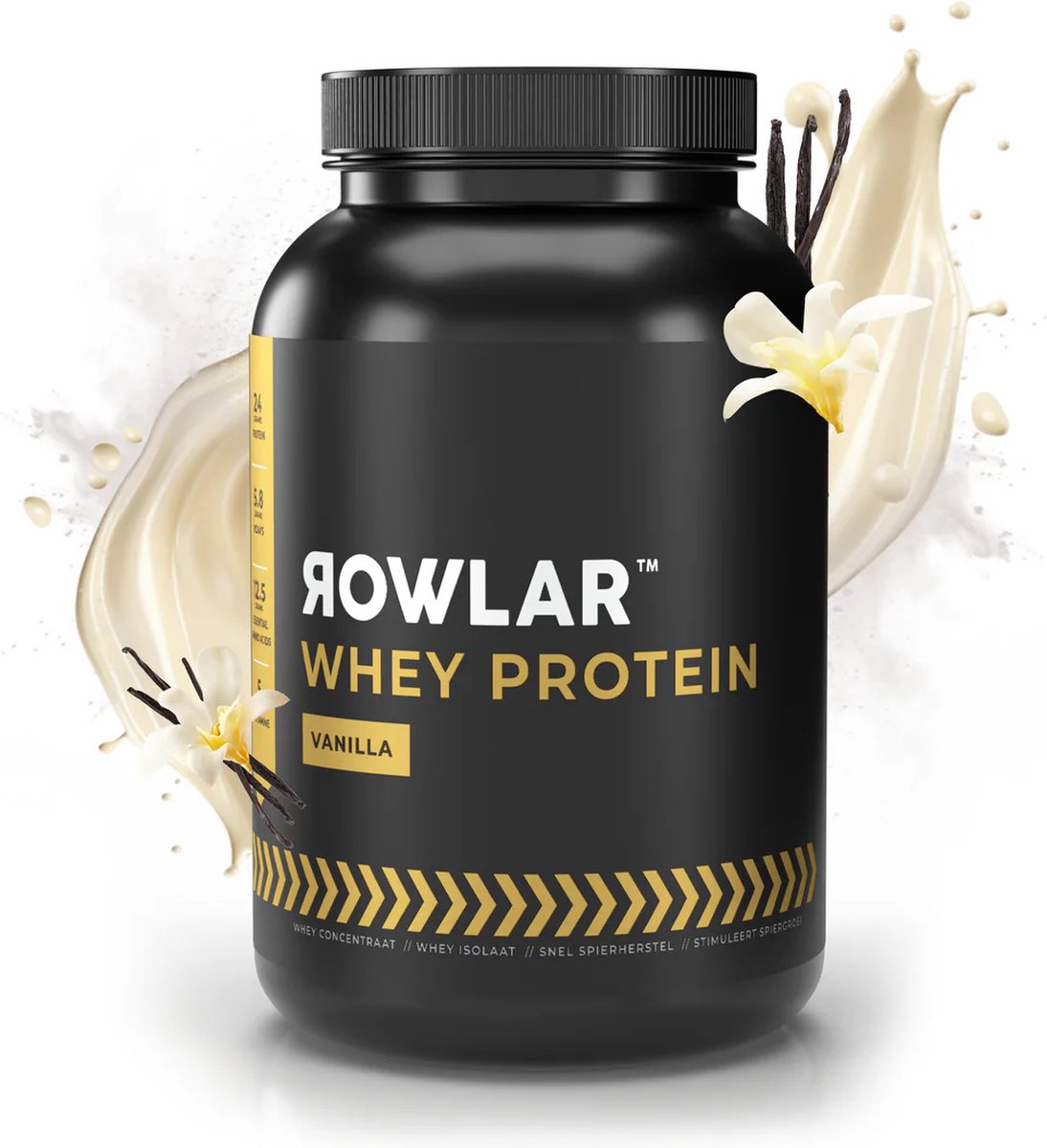 ROWLAR Whey Protein Vanille - Proteine poeder - Fitness supplementen - 1Kg