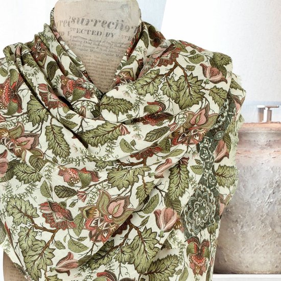 LOBERON Echarpe Presquer vert/rouge