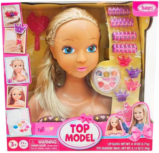TOPModel kaphoofd met make-up - 27 cm aanbieding bij Intertoys