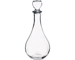 foto van Wijn/water karaf - transparant - 1,2 liter - glas - waterkaraf - schenkfles met stop - Schenkflessen/karaffen met stop