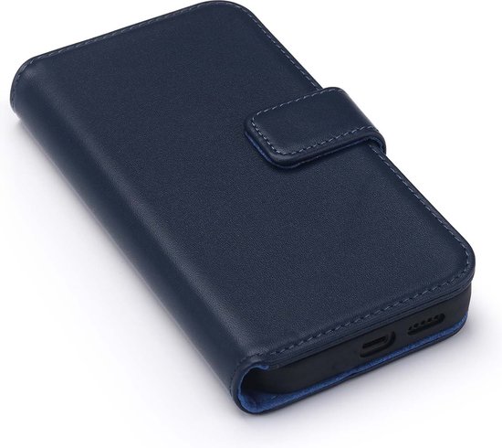 Coque Samsung Galaxy S22 - MobyDefend Luxe Portefeuille en cuir Bookcase - Blauw - Coque pour téléphone portable - Coque pour téléphone Convient pour : Samsung Galaxy S22