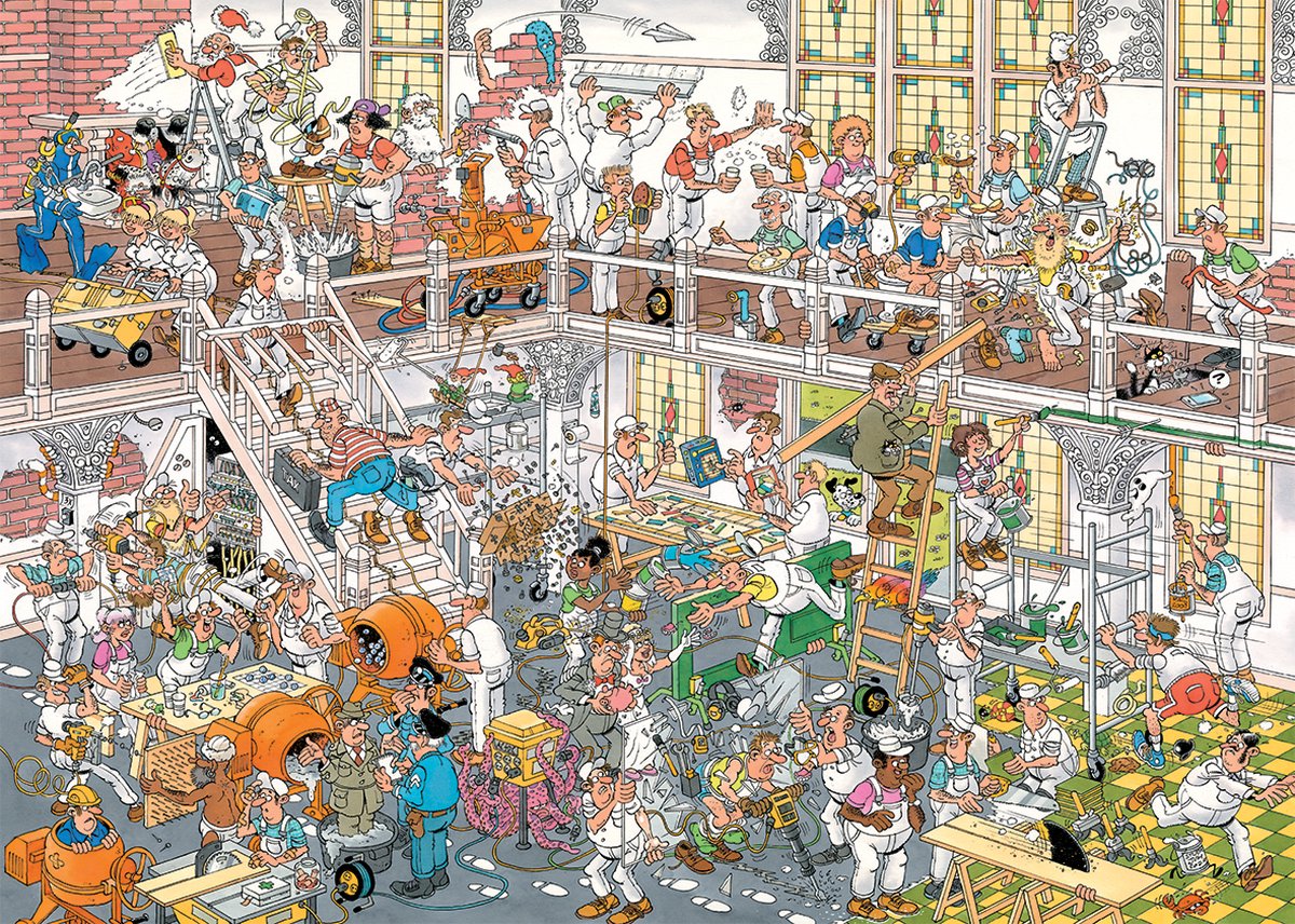 Jan van Haasteren - De Verbouwing & De Bouwmarkt - 2X1000 stukjes puzzel - Legpuzzel — afbeelding 3