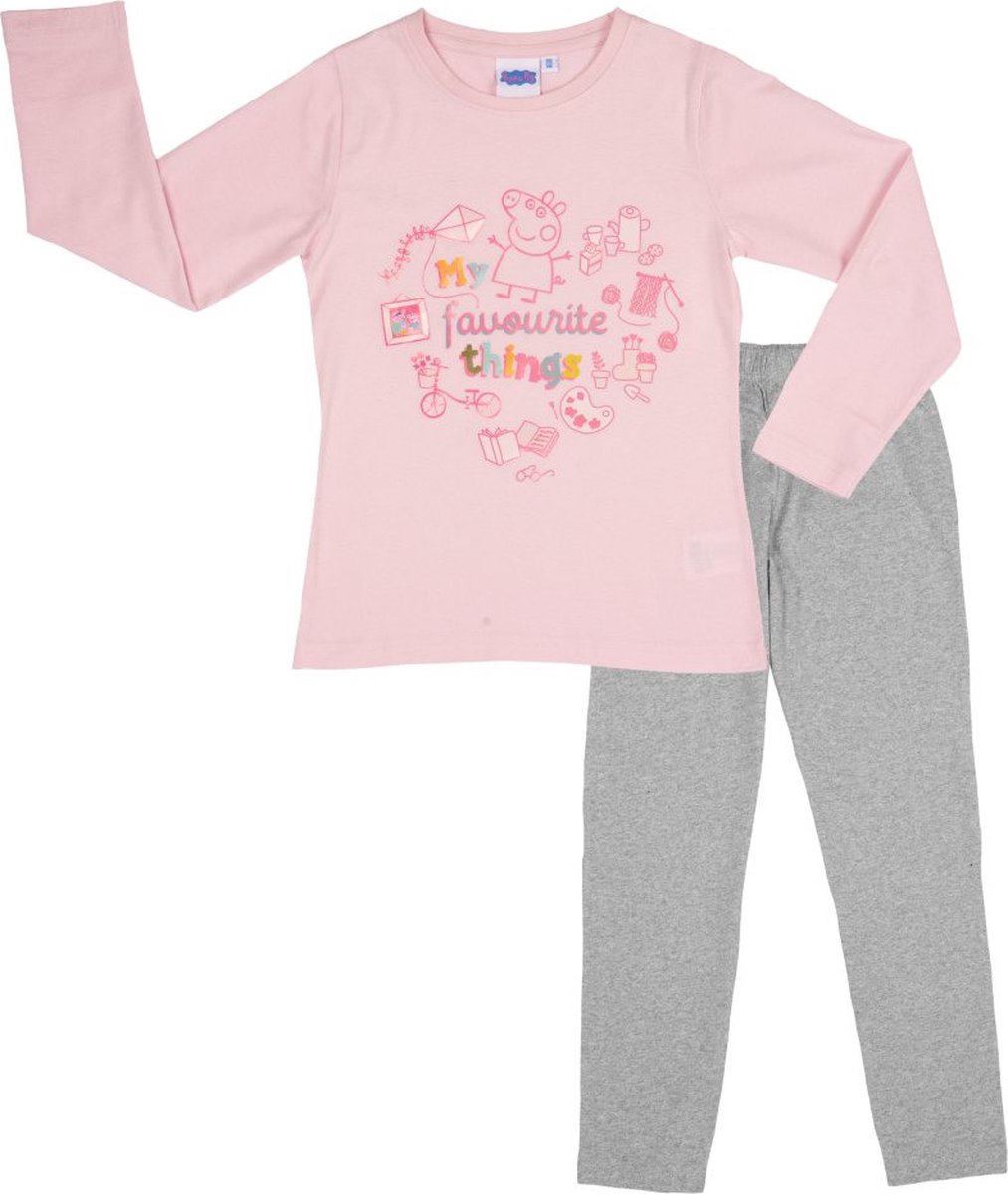 Peppa Pig Pyjama - Katoen - Roze /Grijs Roze/Grijs