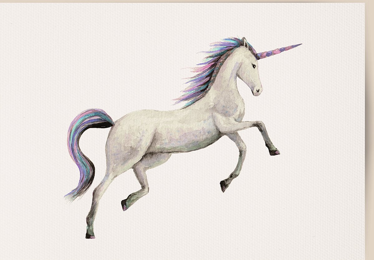 World of Mies poster unicorn - A4 - mooi dik papier - Snel verzonden! - eenhoorn - dieren in aquarel - geschilderd door Mies