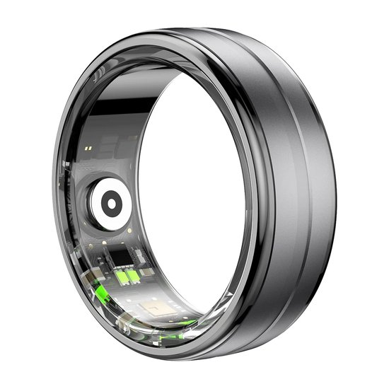 DrPhone RingSense – Smart Ring - Europese ringmaat 57 - 5ATM Waterdicht – Slaapmonitor – Hartslagmeter - SpO2 Monitor - Dagelijkse Activiteitstracking - Mobiele App – Donker Grijs
