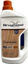 Bruynzeel vloer zorg laminaat cleaner, met afbeeldingen van hout, PVC, linoleum en kurk. Voor streepvrije glans.