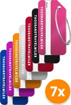 Bagagelabel – Kofferlabel – Bagagelabels voor Koffers – Reizen Gadget – Reisbagage & Reisaccessoires – 7 stuks – Aluminium – Verschillende Kleuren