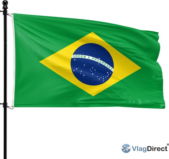 VlagDirect - drapeau brésilien - drapeau brésil - 90 x 150 cm.