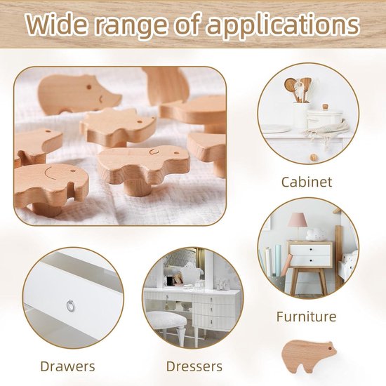 Coffelli meubelknoppen kinderkamer (zeester, 6) houten dierenknoppen