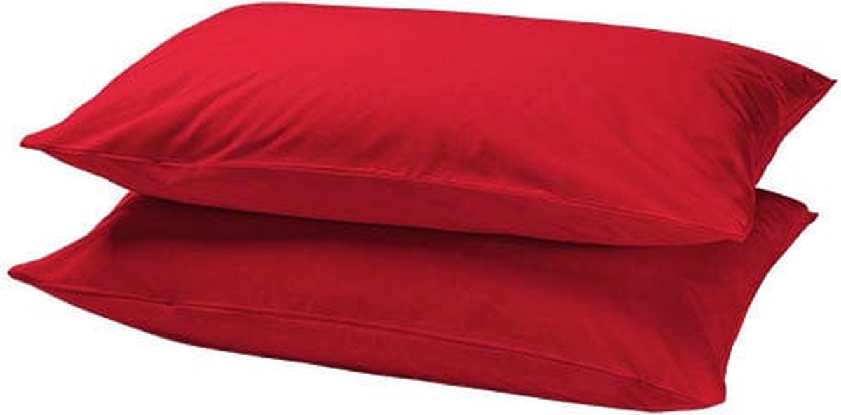 Kussenslopen Rood - 100% Perkaal Katoen - 60x70cm | Set van 2 stuks
