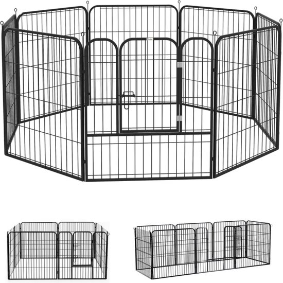 Foto: Hondenren xxl puppyren hondenbench staal 100 cm hoog 640 cm omtrek uitbreidbaar