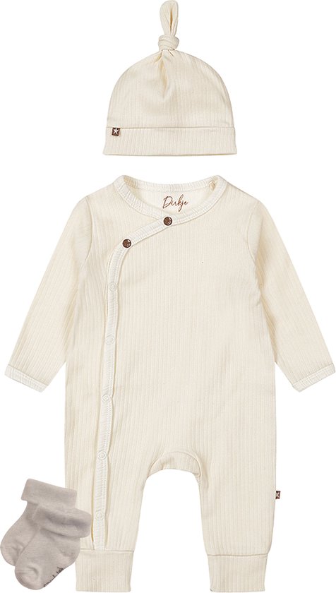 Dirkje - Noppies - Kledingset - Boxpak met mutsje Offwhite als cadeau voor een baby