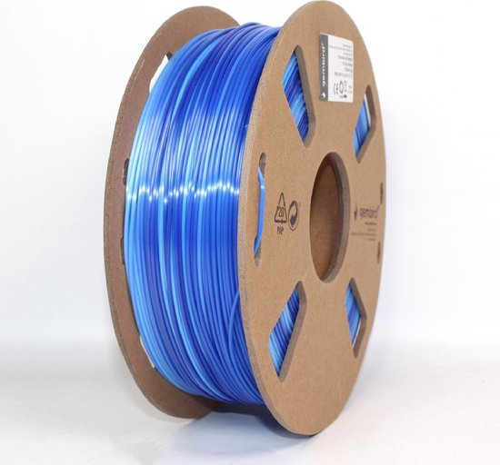 Foto: Gembird pla silk ice 3d printer filament 2 kleurig ijs blauw en donkerblauw ice blue dark blue 1 75 mm 1 kg