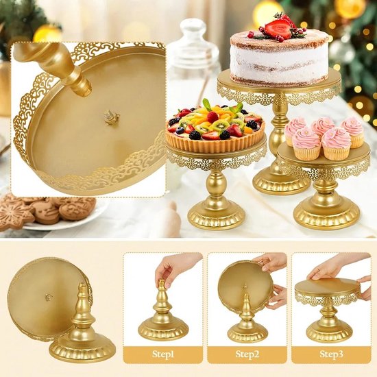 Papieren taartstandaard met 3 niveaus, kartonnen cupcake-standaard voor middagthee, snackdisplayplaat, ronde desserttoren, broodhouder voor feest, verjaardag, bruiloft (groen