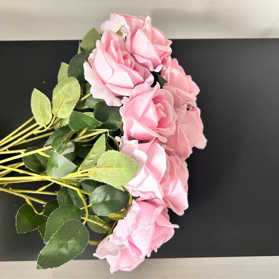 La Rose 15 pièces Fleurs artificielles pour Vases – Fausses fleurs en soie pour l'extérieur et les mariages – Bouquet de roses éternelles – Décoration de fleurs artificielles parfaite pour hôtels, salons, chambres, bureaux et fêtes de mariage – Rose