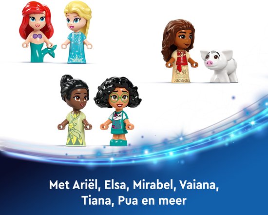 LEGO Disney figuren: Ariel, Elsa, Moana, Tiana, Mirabel en Pua