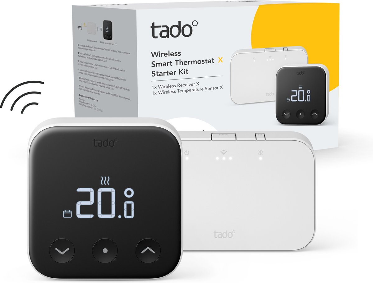 tado° Draadloze Slimme Thermostaat X - Starterskit - Smart Thermostaat - werkt met Google Home, Alexa & Apple Homekit - Zwart/Wit thumbnail 8