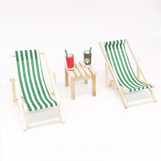 Chaise longue pliante à rayures Mini chaise longue de plage maison de