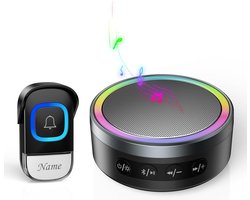 TECKNET Draadloze Bluetooth speaker met deurbelfunctie - Oplaadbaar met RGB Licht - Bereik tot 400M - 100dB / Mute Mode