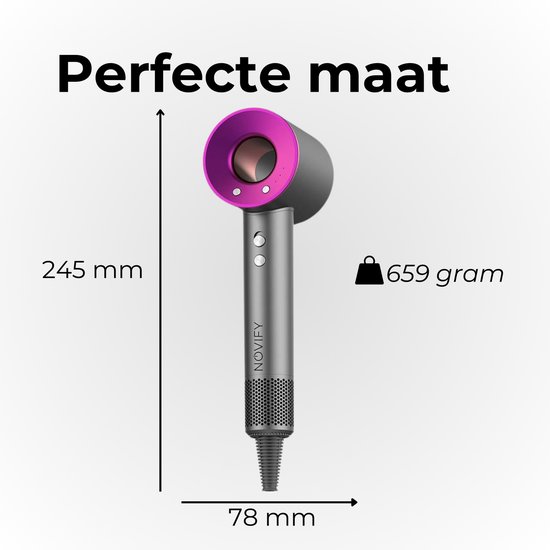 NOVIFY® Fohn - Fohnborstel - Haardroger met 5 opzetstukken - Fohn met Diffuser - 1500W - Antraciet - 2026