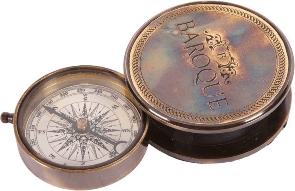 Baroque - Kompas - Maritiem kompas koper 7 cm - 1x7x7 - Brass