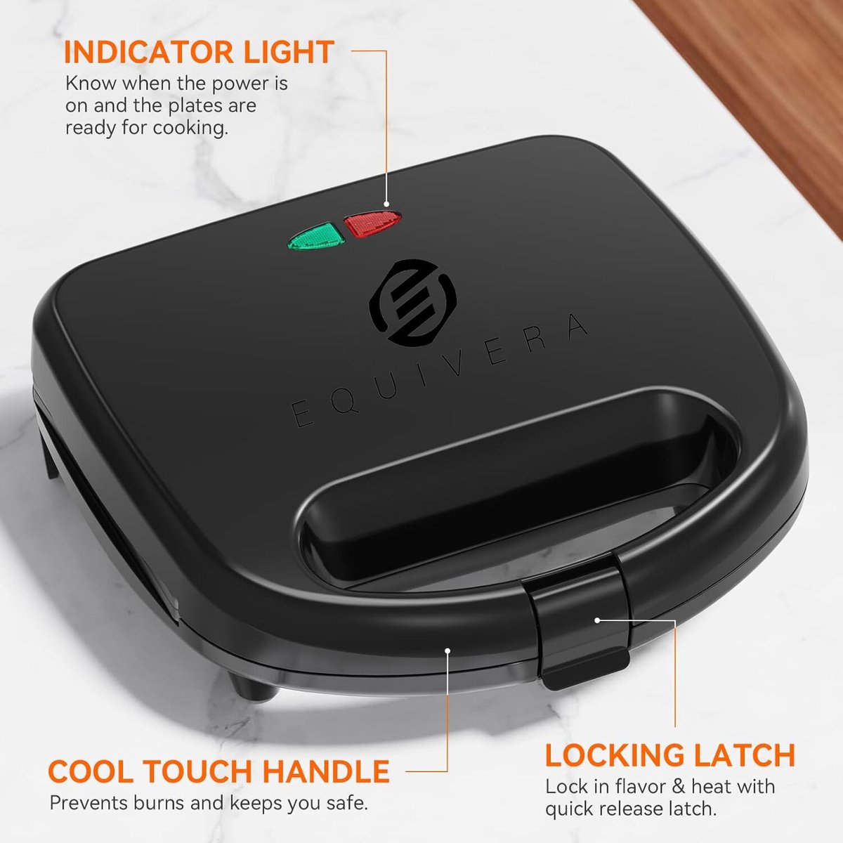 Equivera Croque Monsieur Toestel - Croque Monsieur - Grill Apparaat - Tostiijzer - Sandwich Maker - Paninimaker