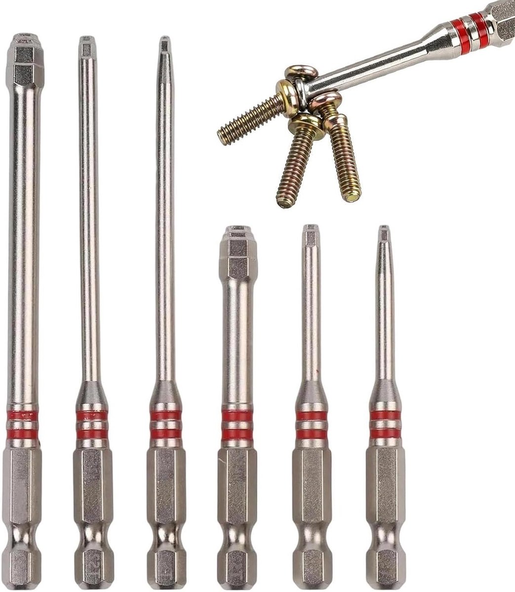 Magnetische Schroevendraaiers - Bitset Schroevendraaier - Klus Klussen - Pagode Zeskantkop - 6 Delig - Metaal