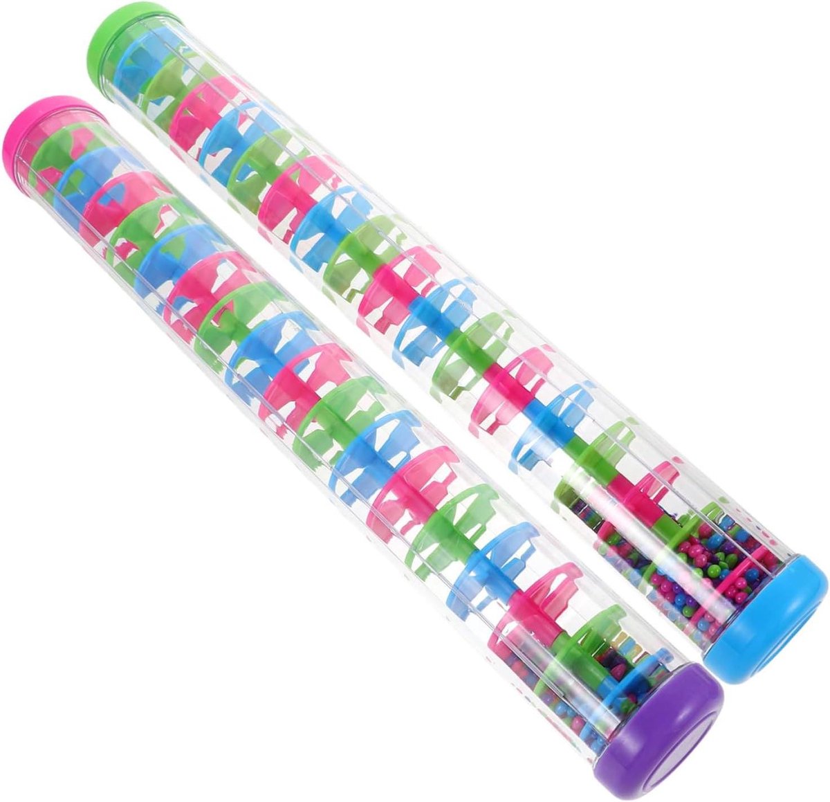 Regen Stok Speelgoed - Regenmaker Instrument - Muziek Educatie - Spiraalvormige Geluidsbuis - 40 cm - Diverse Kleuren